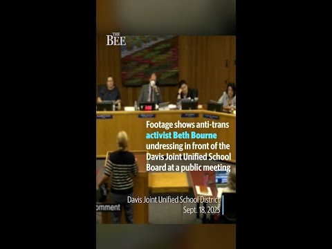 Woman undresses to make point, halts CA public school board meeting