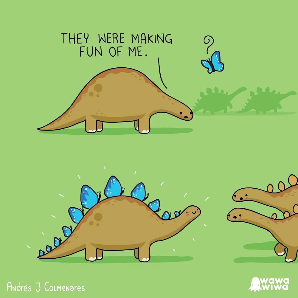 comic about dinosaurs and butterflies 