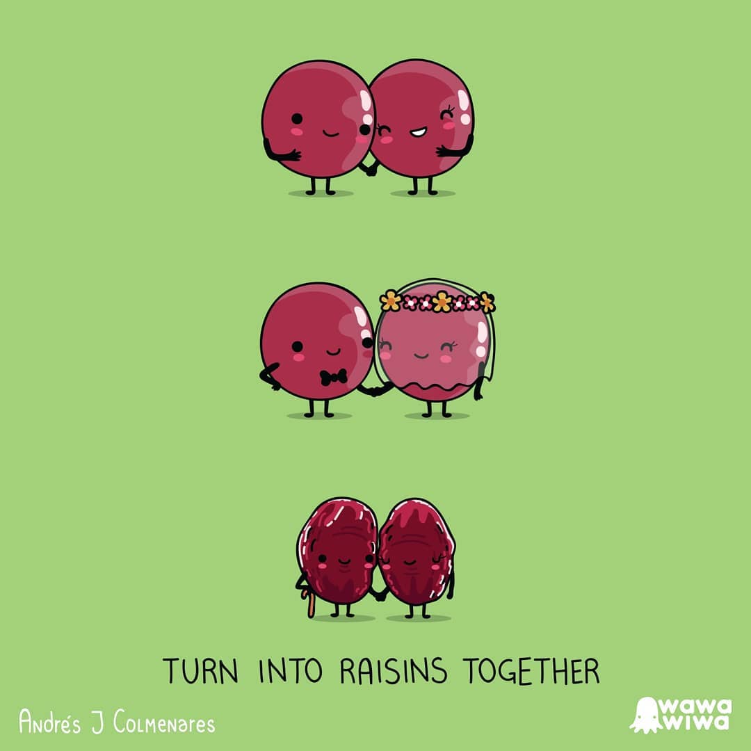 comic about raisins growing together 