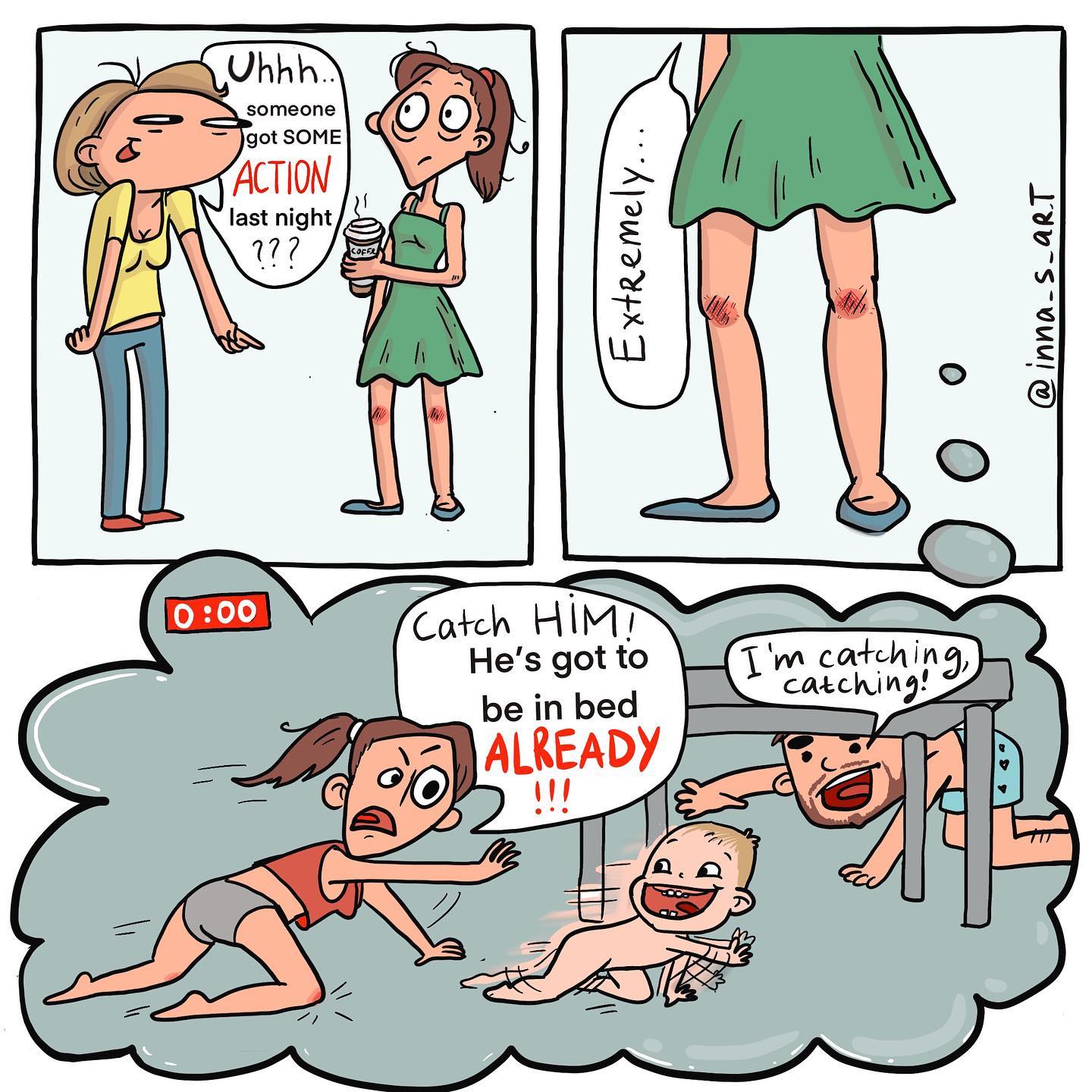 comics about a mom and dad chasing their child