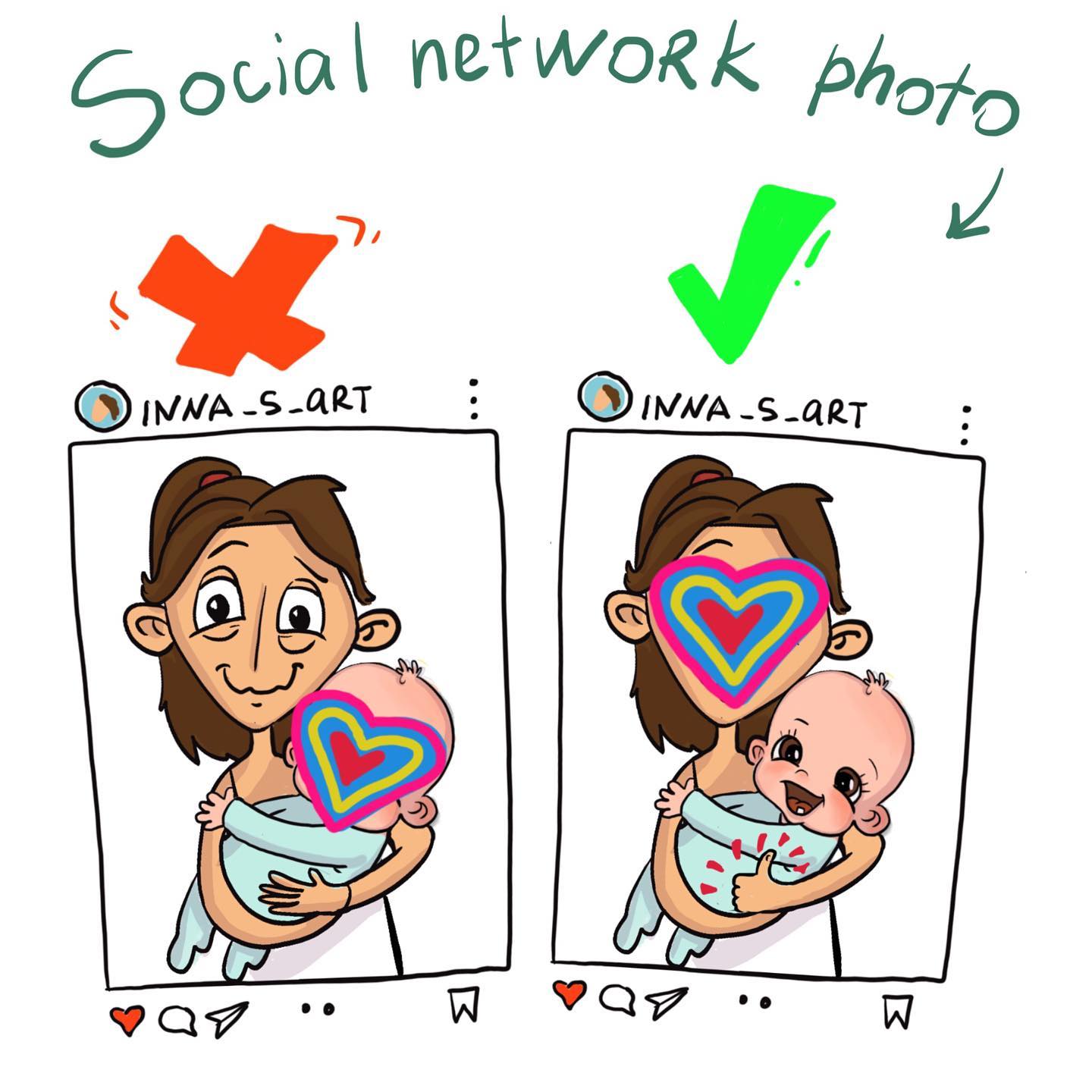comics of a mother's social media profile