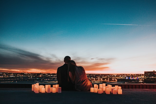 couple overlooking the city