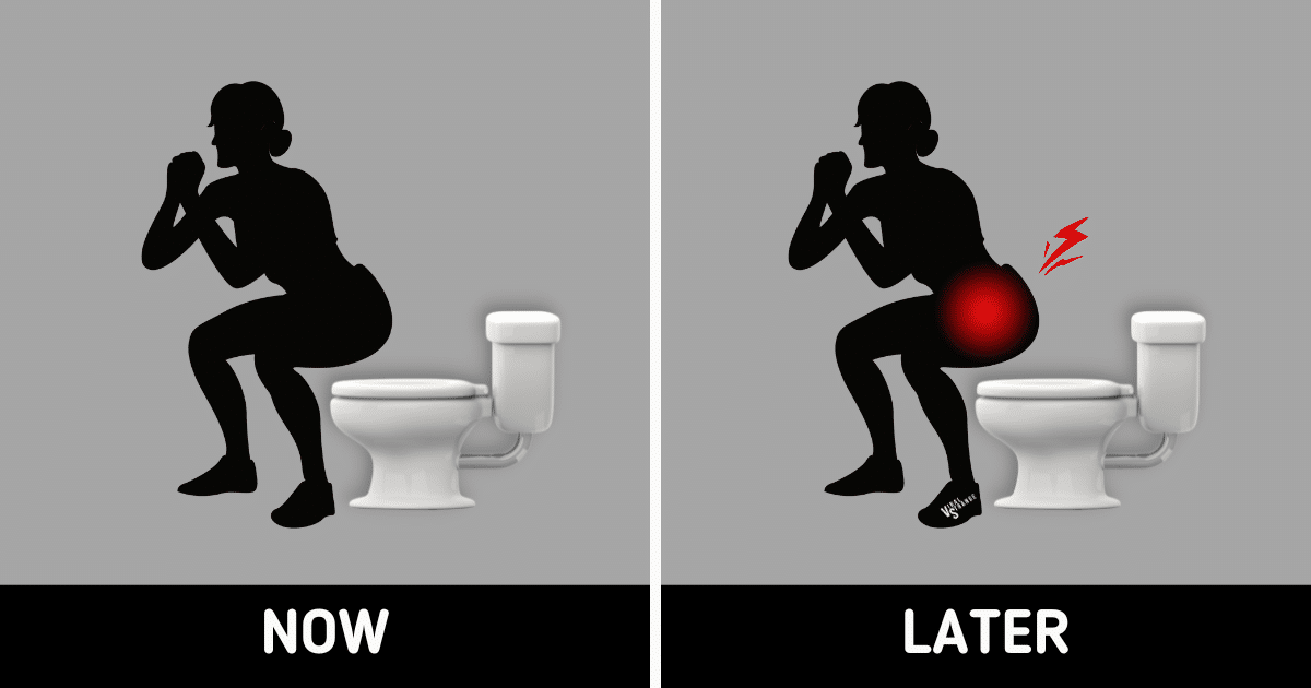 Squatting Over The Toilet