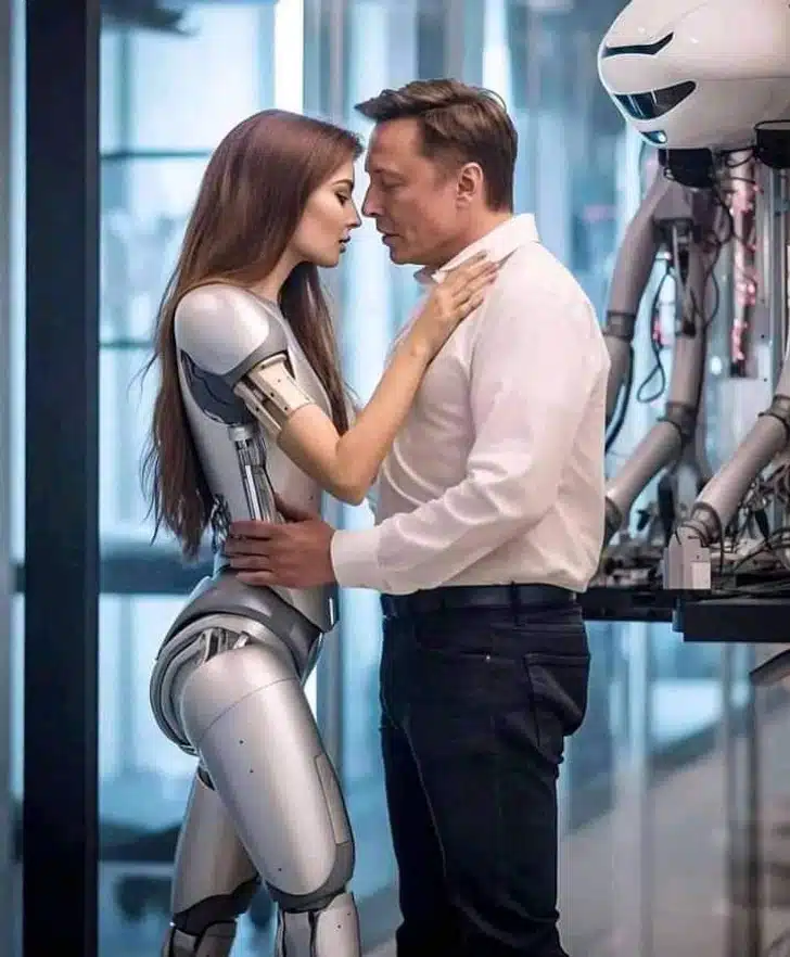 Elon Musk's Robot Kiss