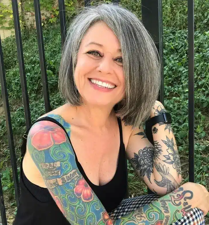 Tattooed 58-Year-Old Woman