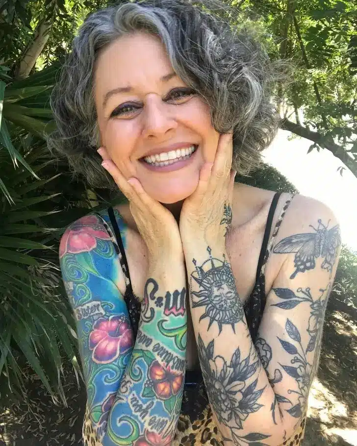 Tattooed 58-Year-Old Woman