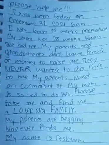 Alaska Baby Abandoned with Heartfelt Note From His Mother