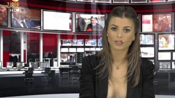 Braless News Anchor